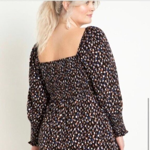 Eloquii Smocked Puff Sleeve Mini Dress - Picture 8 of 8